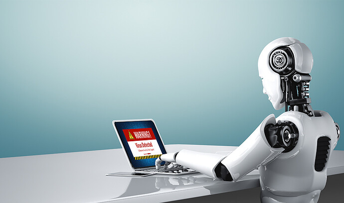AI robot typing
